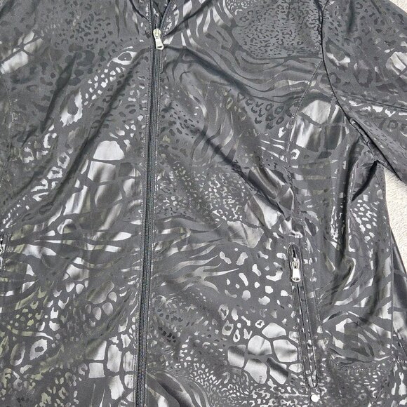 Zenergy By Chico's Full Zip Women's 3 XL Animal Print Short Sleeve Jacket Top - Picture 3 of 7